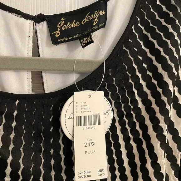 Anthropologie White and Black Dress NWT - Picture 3 of 4